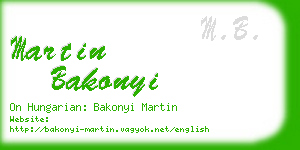 martin bakonyi business card